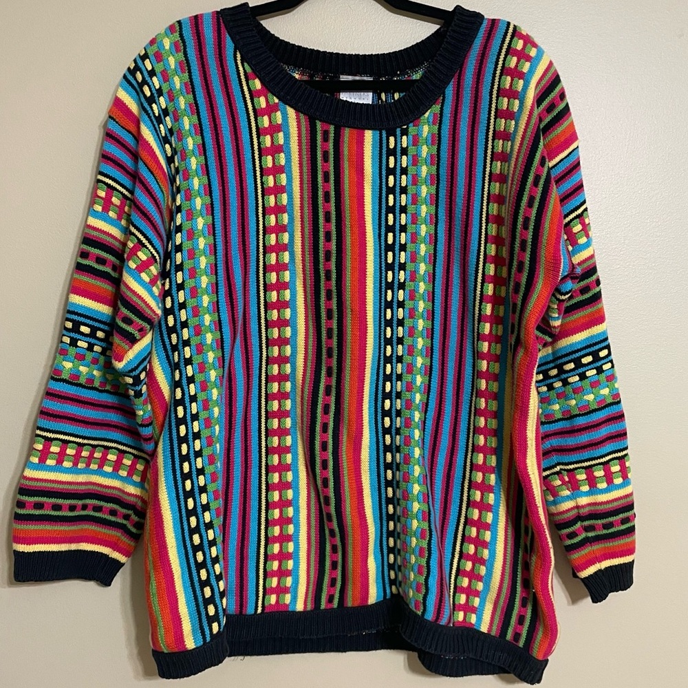 Vintage‎ 90s cotton 3D knit Coogi Style Sweater size large